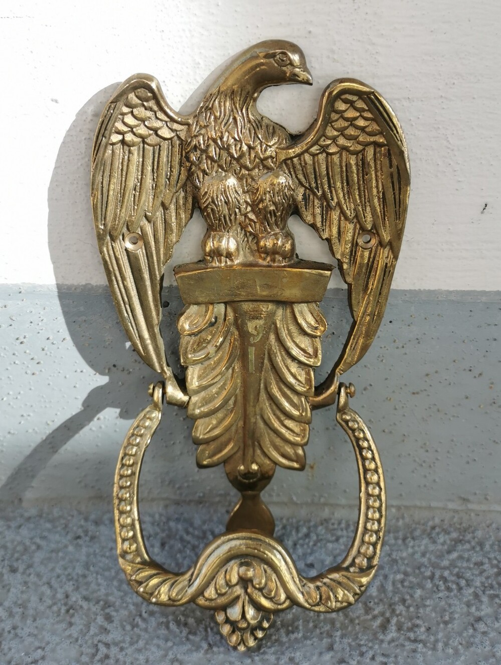 Vintage Solid Brass Eagle Door Knocker Heavy Federal Colonial Entryway Decor